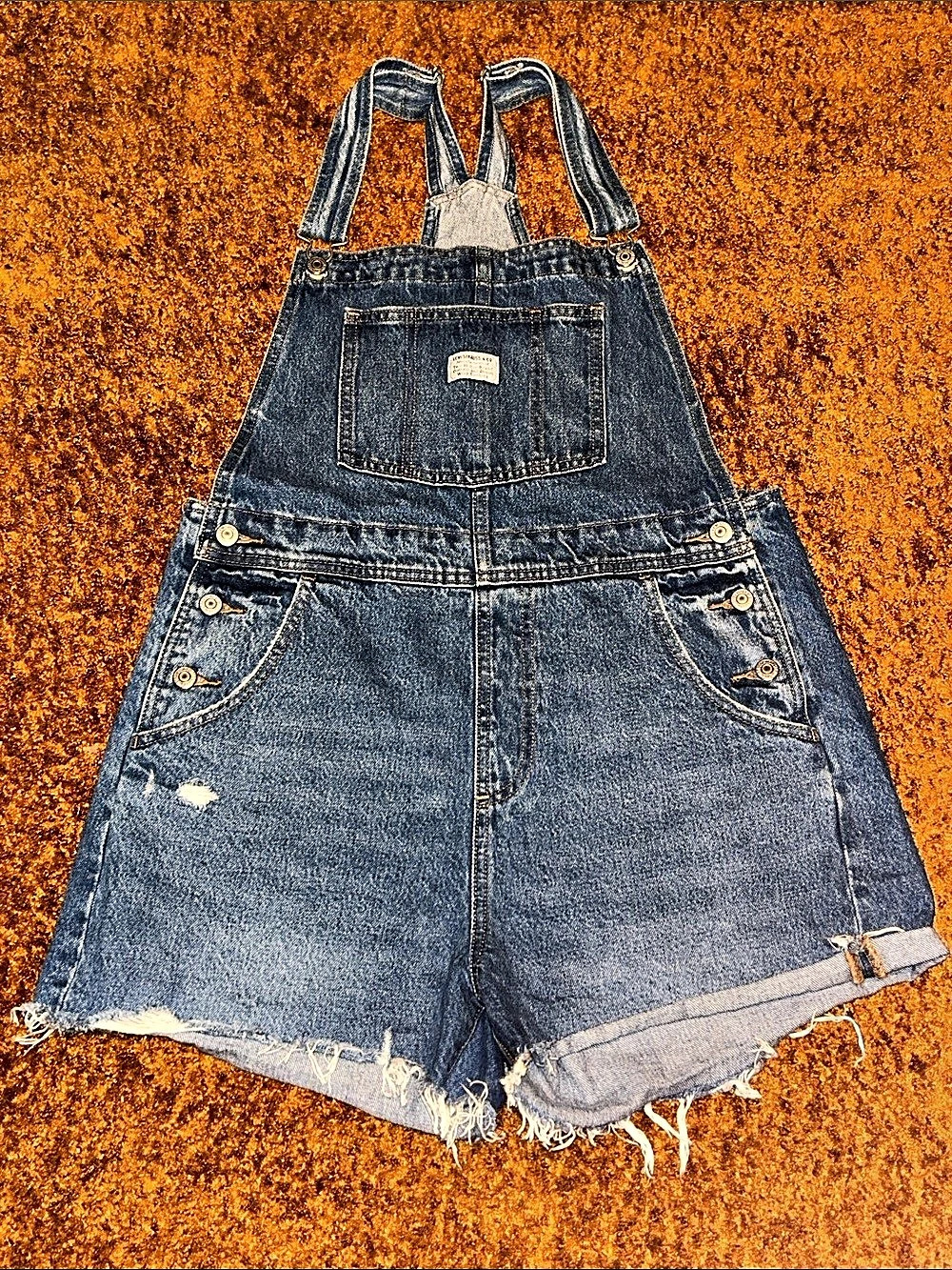 Levi's Premium Denim Short Overalls Size Medium